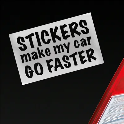 Produktbild von Auto Aufkleber s Make My car go Faster schneller 16x10 cm Silber Sticker Heckscheibenaufkleber