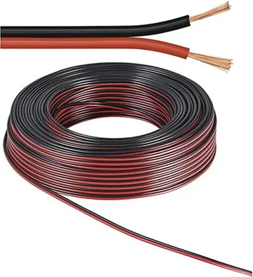 Produktbild von ISOLED Kabel 25m Rolle 2-polig 0.75mm2 H03VH-H YZWL, schwarz/rot, AWG18