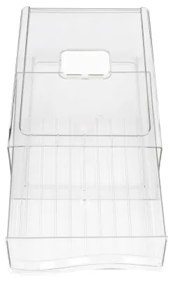 Kühlschrank-Organizer, transparent, Kunststoff, stapelbar, groß, weiß