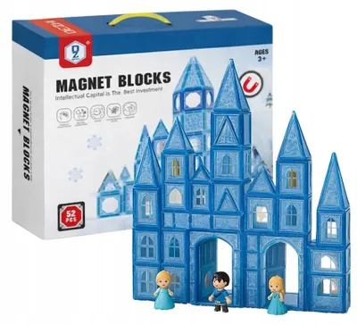 Zdjęcie produktu dla Duży Zestaw Klocków Magnetycznych 62 el. Kreatywna Zabawa i Rozwój 3D