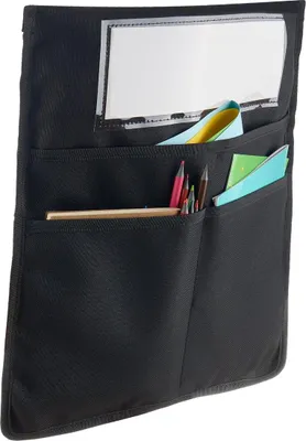 Immagine prodotto di Tasche per sedie per aule, confezione da 24 tasche con etichetta per nome, colore nero