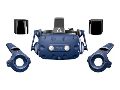 Produktbild von HTC VIVE Pro Full Kit VR Headset / Virtual Reality Brille inkl. 2x SteamVR BaseStation 2.0 & 2x Controller (blau, 2018)