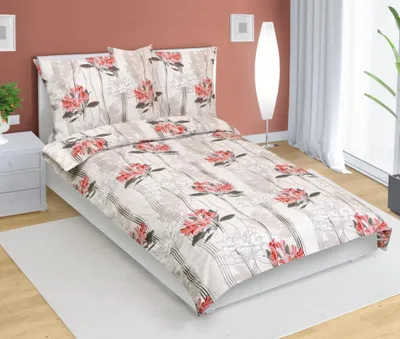 Obrázek produktu pro Krepové povlečení - Červená,béžová - 140x200, 70x90