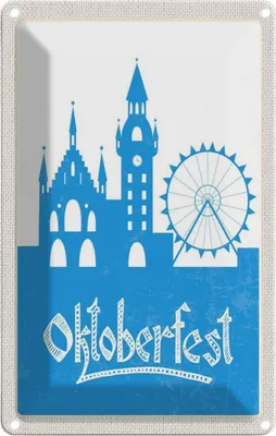 Produktbild von vianmo Blechschild 30x20 cm München  Riesenras blau Feiern Party