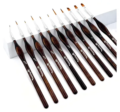 Produktbild von Feines Pinselset für Modellbau – 11-teiliges Set für Acryl, Öl, Aquarell und Detailmalerei