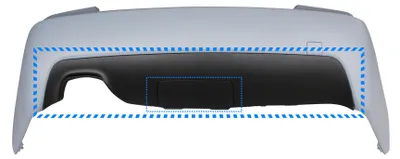 Produktbild von Diffusor + Klappe für Anhängerkupplung für BMW E60 E61 mit M-Paket Heckdiffusor