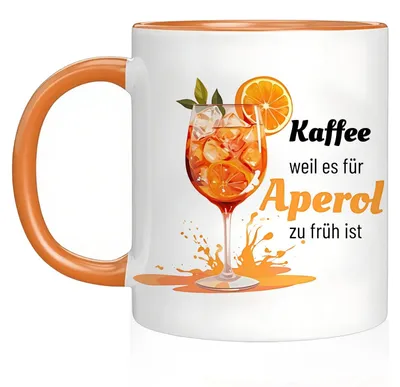Productafbeelding van Koffiemok - Met een afbeelding van een Aperol Spritz aan beide zijden - Geschikt voor de vaatwasser - Wit