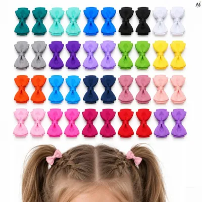 Produktbild von Haarschleifen Spangen 40er Set - süße Haarspangen für Mädchen und Babys