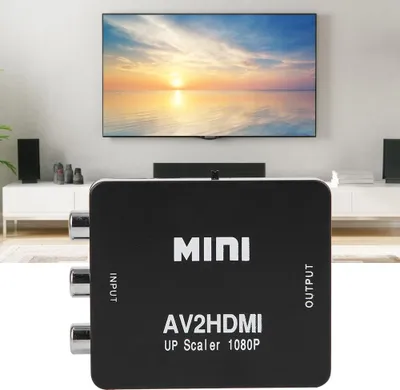 Image de Adaptateur vidéo Mini AV vers HDMI 1080P 60HZ avec câble USBNoir