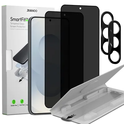 Produktbild von 2-Pack Samsung S25 Displayschutzfolie Privacy & 2-Pack Kameraschutz - Gehärtetes Glas | [Automatische Installation] - Blasenfrei