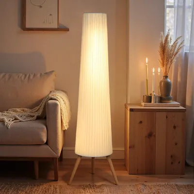 Immagine prodotto di Lampada da Terra Treppiede 46x46x153 cm con Interruttore a Pedale e Luminosità Regolabile Bianco