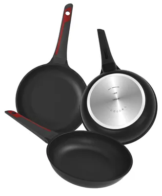 Pfannenset 20/24/28 cm, Antihaftbeschichtung, Aluminium, rot