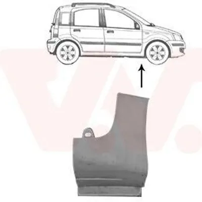 Obrázok produktu pre VAN WEZEL 1709156 Blatník predný pravý spodný pre FIAT PANDA (169)
