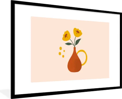 Produktbild von MuchoWow® Gerahmtes Poster Blumen - Mohnblumen - Sommer 90x60 cm - Poster mit Schwarzem Bilderrahmen Wandposter Rahmen Foto Bilder - Wanddekoration - Fotos