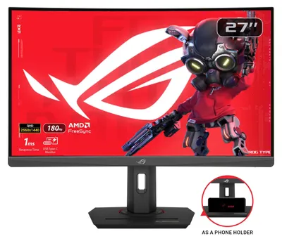 Produktbild von ASUS XG27WCS, 68,6 cm (27"), 2560 x 1440 Pixel, Wide Quad HD, 1 ms, Schwarz
