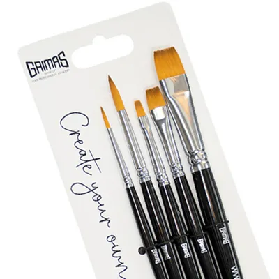 Produktbild von Grimas Schminkpinsel-Set rund | flach
