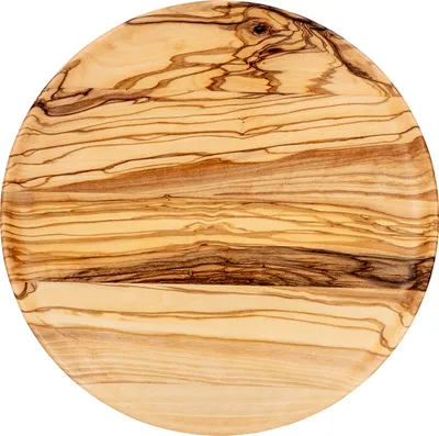 Produktbild von Runder Teller Holz 20x20cm Olivenholz Holzteller Natur Unikat Küche Tischdeko