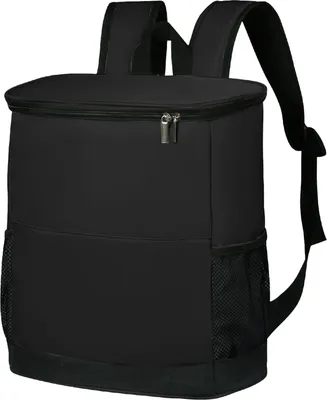 Produktbild von Kühler-Isoliertasche, tragbare Eiskiste, großes Fassungsvermögen, Reißverschluss, auslaufsicher, wasserdicht, isolierte Kühltasche, Campingzubehör, Schwarz