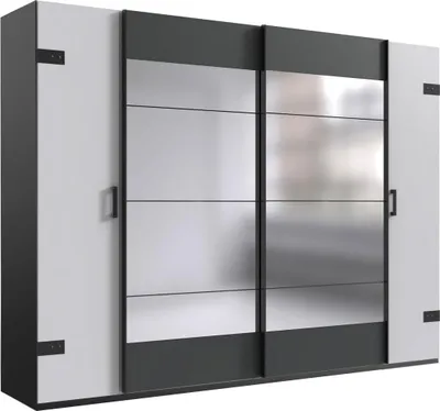 Immagine prodotto di Armadio a battente/scorrevole Stockholm Armadio 270x65x210cm bianco grafite (18769)