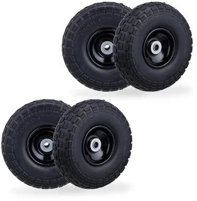 Produktbild von Famanu Steekwagenrad 4.10/3.50-4, massiv Gummi, Stahlfelge, 150 kg Traglast, 260 x 85 mm – Schwarz