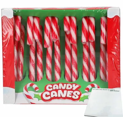 Produktbild von Candy Canes Zuckerstangen 12er (144g Packung) + usy Block