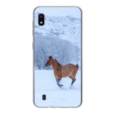 Produktbild von MuchoWow® Handyhülle Schutzhülle Hülle für Samsung Galaxy A10 Pferde - Schnee - Winter Silikon Softcase Handy Hülle - Schutzhülle