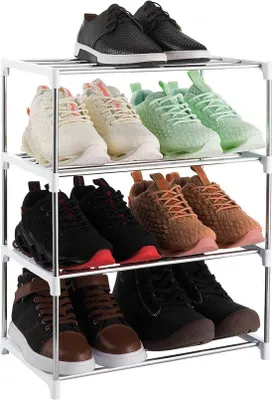 Immagine prodotto di Scaffale per scarpe leggero - 4 ripiani - bianco