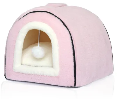 Image de Panier pour chat OMIVIER, idéal pour les chats d'intérieur, abri pliable pour chat, antidérapant et imperméable