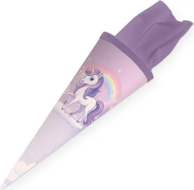 Produktbild von ITENGA Geschwister Schultüte 35cm Motiv EINHORN ZAUBERWOLKE Zuckertüte Filzverschluss