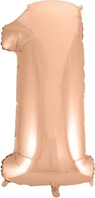 Image de Ballon XL chiffre 1 or rose