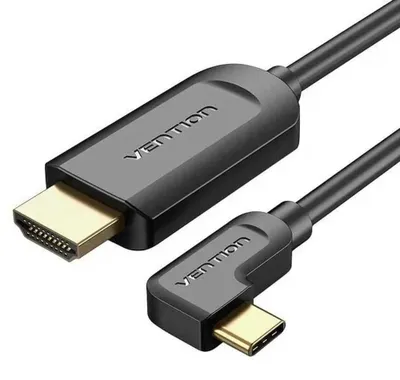 Zdjęcie produktu dla Kabel Vention typu C (USB-C) do HDMI pod kątem prostym 1,5 m, czarny