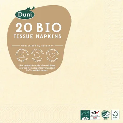 Produktbild von Duni Servietten creme 24 x 24 cm - 20er Pack
