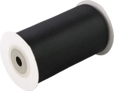 100mm breites, 10m langes, einseitig glänzendes schwarzes Satinband auf Rolle. Für Bastelprojekte und Geschenkverpackungen