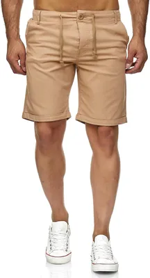 Produktbild von Reslad Leinenhose Kurze Hose Herren Leinen-Shorts lässige Männer Freizeithose Strandhose Stoffhose Sommer-Shorts RS-3002 Camel M