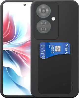Obrázok produktu pre Vhodné pre telefón Oppo Reno 11F Puzdro so silikónovým držiakom kariet - Flexibilný zadný kryt Puzdro zo silikónového TPU so silikónovou drážkou na karty - čierne - Smartphonics