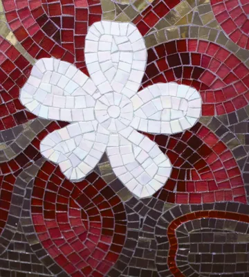 Produktbild von Fototapete - Red Mosaic 225x250cm - Vliestapete