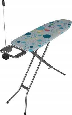 Produktbild von Vileda Bügelbrett Star Plus 120x38 cm, 75-96 cm höhenverstellbar, Bügeleisenständer, Steckdose