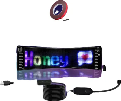Immagine prodotto di Pannello di visualizzazione a LED, controllato da app, animazione RGB, 7X17CM