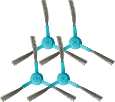 Produktbild von vhbw 4x Seitenbürste kompatibel mit Proscenic M6 Pro Saugroboter - Reinigungsbürsten Set, schwarz / hellblau