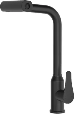 Obrázok produktu pre Čierna kuchynská batéria z nehrdzavejúcej ocele, otočná o 360°, 4 režimy prúdu vody