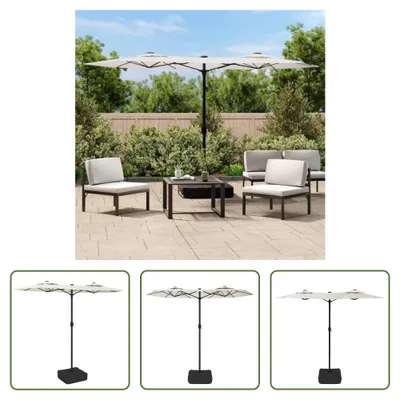 Image de The Living Store double parasol blanc sable 316x240 cm