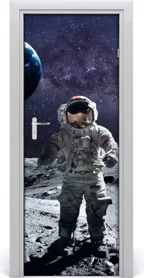 Produktbild von Tulup Türaufkleber 75x205 cm Dekorative Aufkleber Selbstklebend Wasserdichte Tapete Abnehmbar Schlafzimmer Wohnzimmer Wohnkultur - Astronaut Klebe