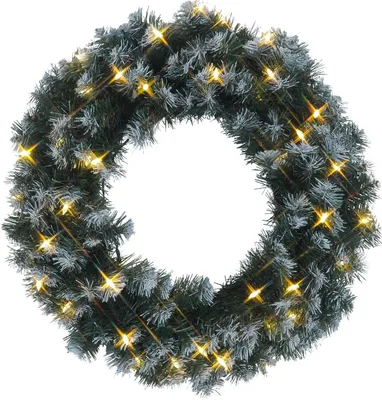 Produktbild von Best Season LED-Tannenkranz mit Schneedekor, beleuchtet ca.50 cm Ø40 w/w LED, grün, Trafo, outdoor, 612-27