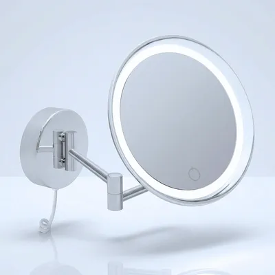 Produktbild von Libaro LED Kosmetikspiegel SIENA Vergrößerungsspiegel 7 fach Wandmontage Dimmerfunktion Auto-off weißes Kabel
