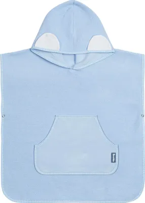 Produktbild von SENSILLO Baby-Handtuch mit Kapuze 55x60cm, Baby-Bademantel 100% Baumwolle, Blau