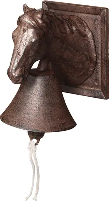 Produktbild von Charmante gusseiserne Glocke mit Pferdekopf-Design – ein stilvolles Accessoire