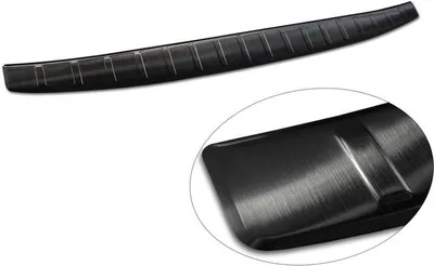 Image de Protection de pare-chocs arrière en acier inoxydable noir, compatible avec la Mercedes EQE (V295) 2022- « Ribs »