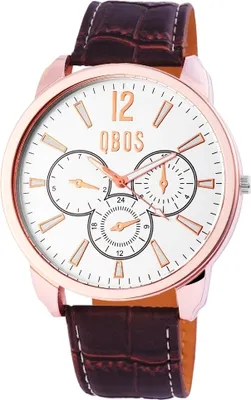 Produktbild von QBOS Herrenuhr mit Kunstlederionsarmband