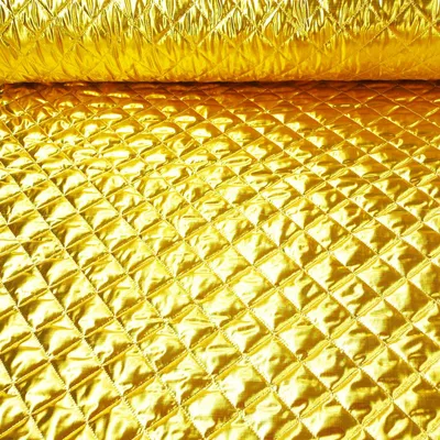 Produktbild von Bekleidungsstoff Meterware Steppstoff Lame goldfarbig 1,5m