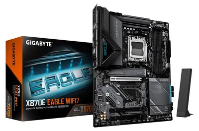 Immagine prodotto di GIGABYTE X870E EAGLE WIFI7 Mainboard – Unterstützt AMD Ryzen 9000 CPUs, digitales 16+2+2-Phasen-VRM, bis zu 8200 MHz